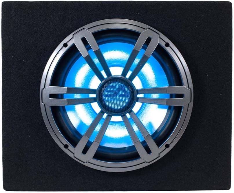 10 Inch 500 Watt Car Audio Subwoofer Enclosure with RGB Illumination E21540