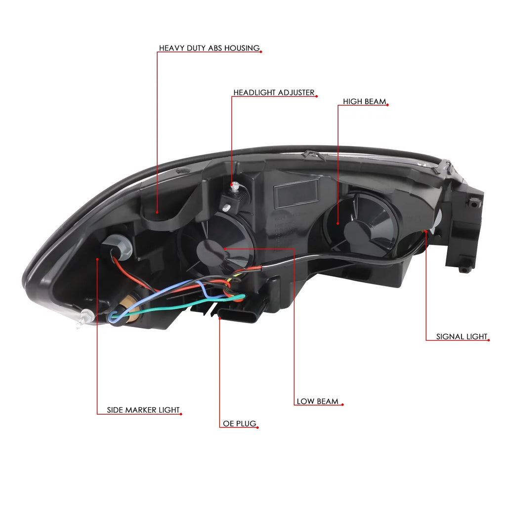 Black Housing Clear Corner Headlight Assembly Q7717