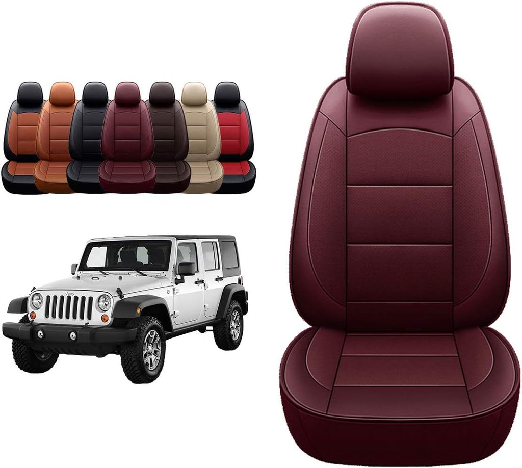 Black Leather Seat Covers for Wrangler JK 4-Door Q9551