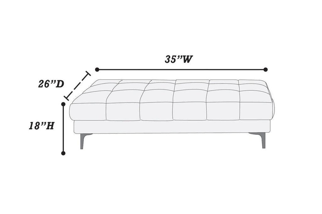 Black Bonded Leather Extra Large Ottoman Z557495