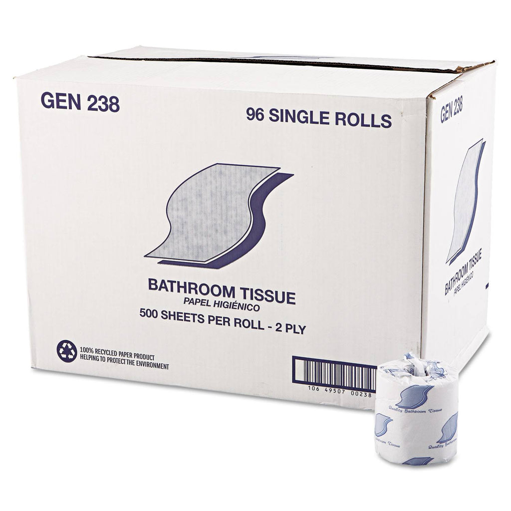 Bath Tissue 2-Ply White 500 Sheets/Roll 96 Rolls/Carton T97452