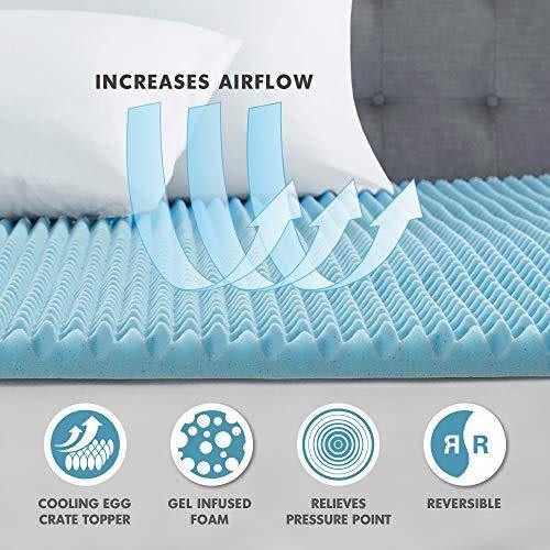 Blue California King Gel Memory Foam Topper I657