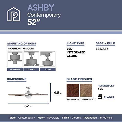 52 inch Chrome Ceiling Fan with Remote Z82964