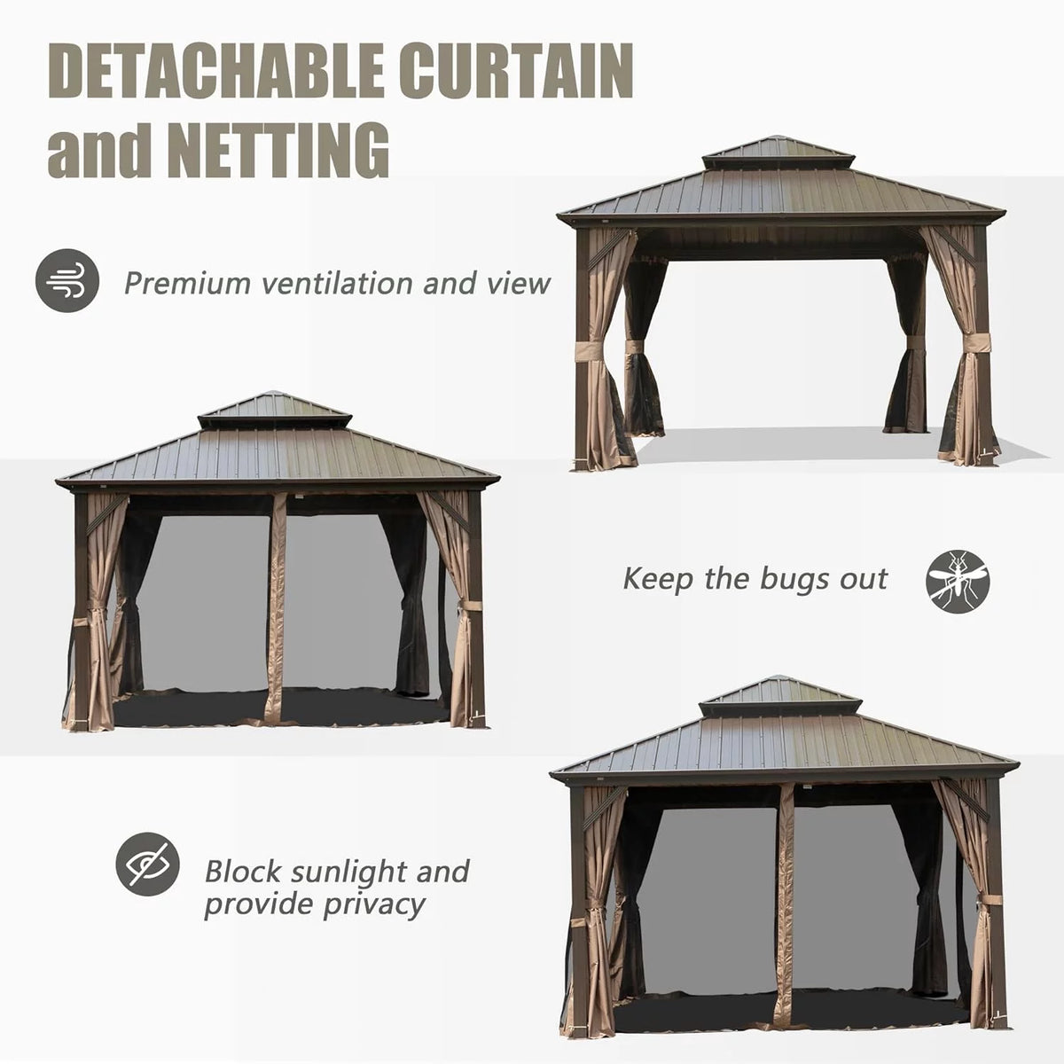 10x10x9.5ft Hardtop Gazebo Q635597