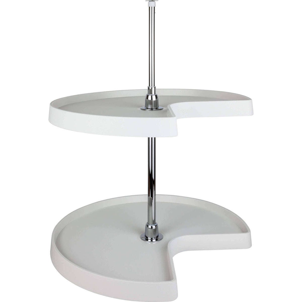 24 inch Diameter Kidney Plastic Lazy Susan Set with Chrome Hubs V737