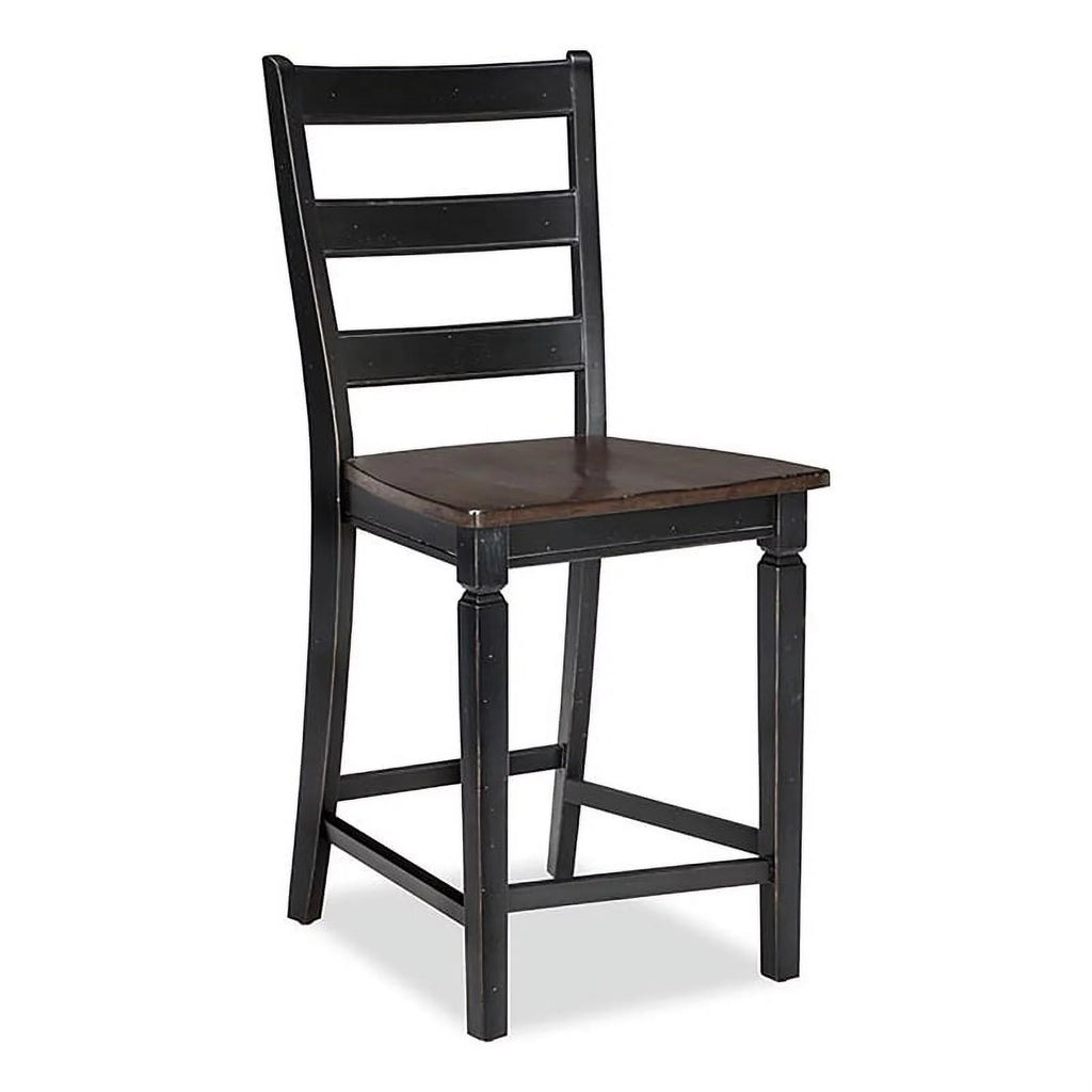 Black Wood Ladder Back Barstool Set of 2 X188078