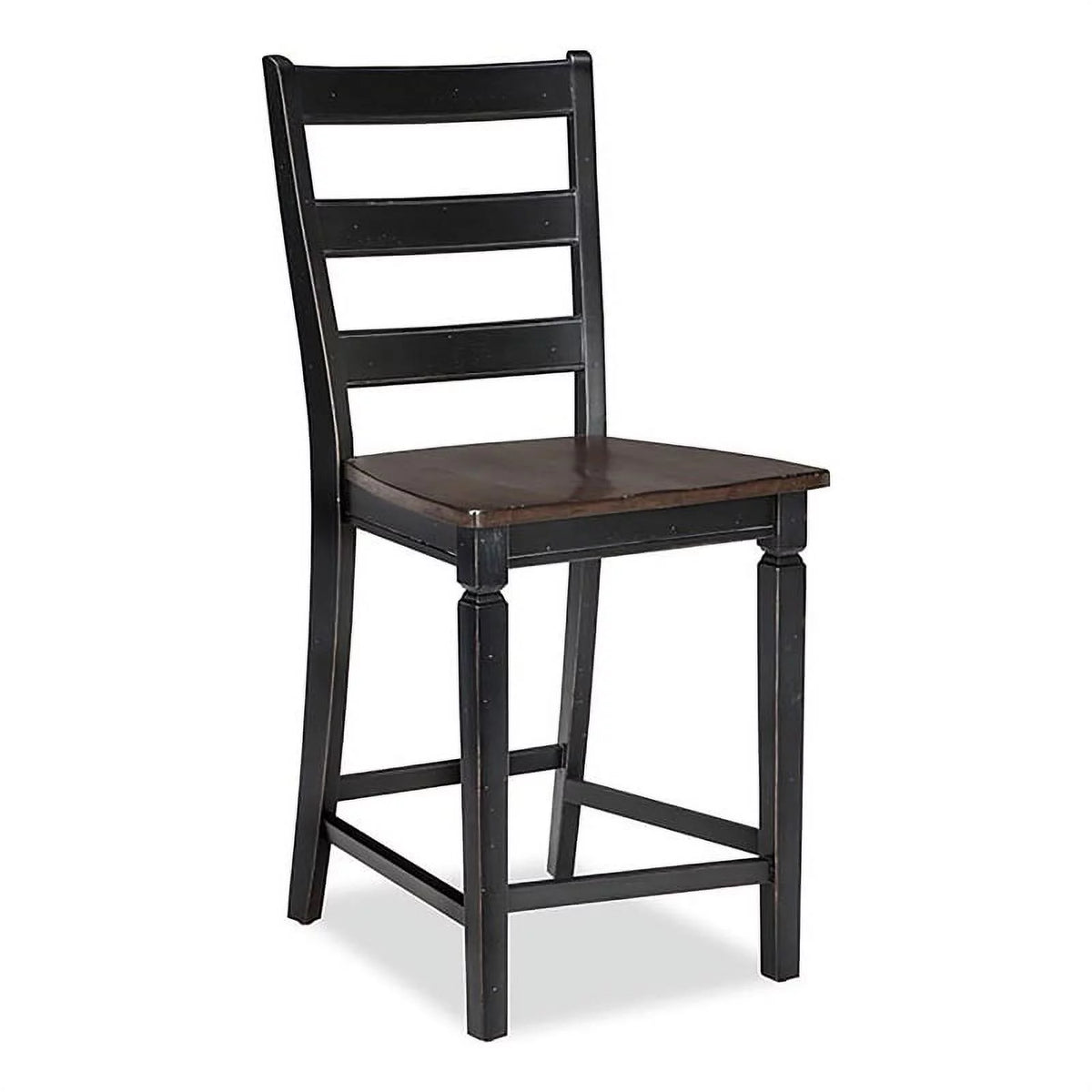 Black Wood Ladder Back Barstool Set of 2 X188078