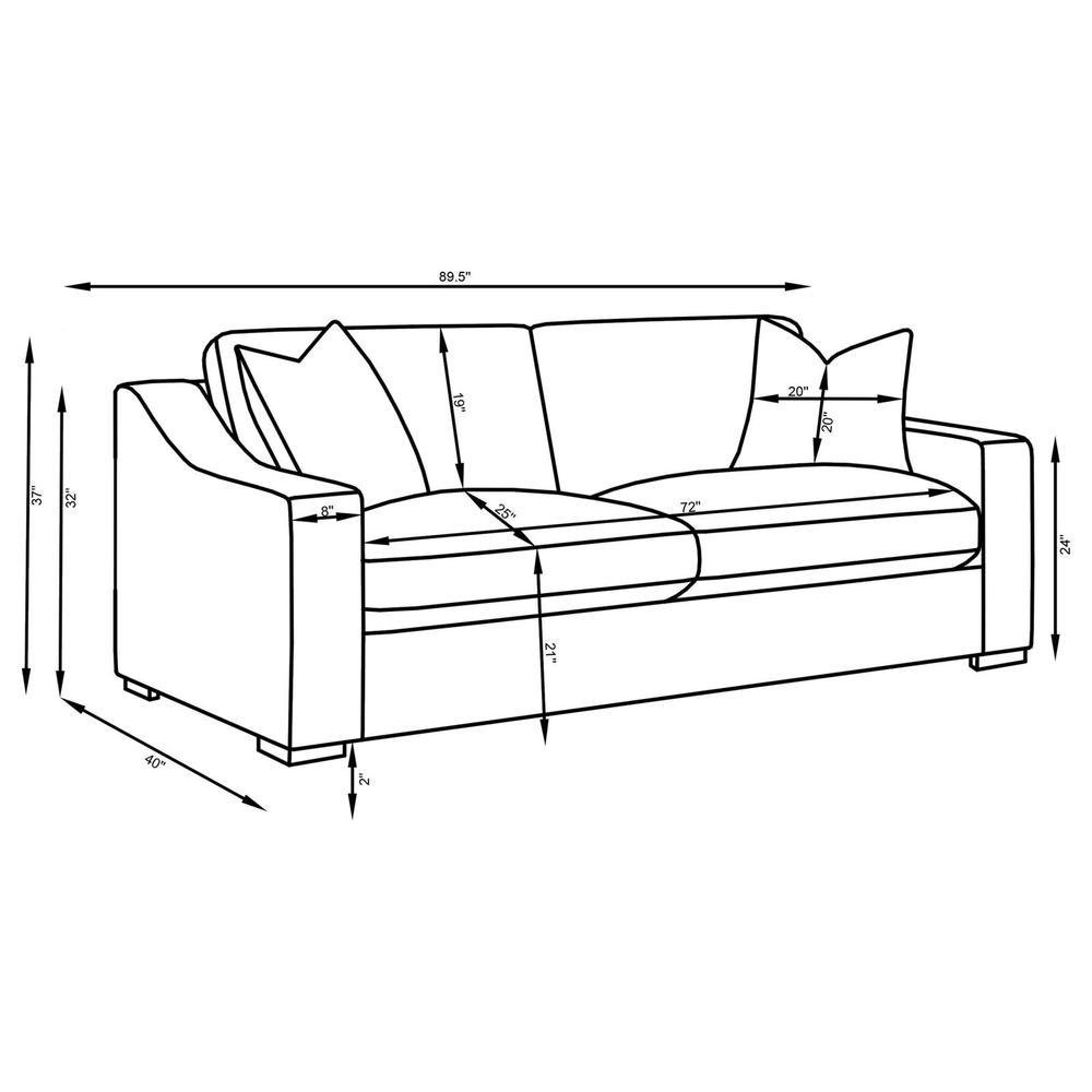 White 3-piece Fabric Upholstered Living Room Set Q5107