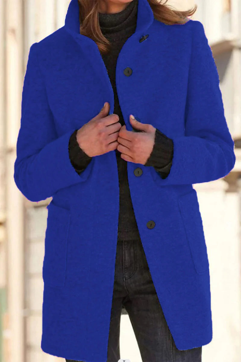 Solid Color Mandarin Collar Outerwear P52023