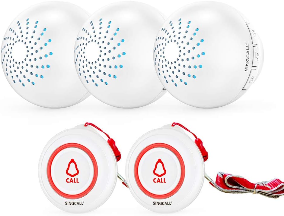 Wireless Call Button System 2 Transmitters 3 Plug-in Receiver Nurse Calling Alert V198