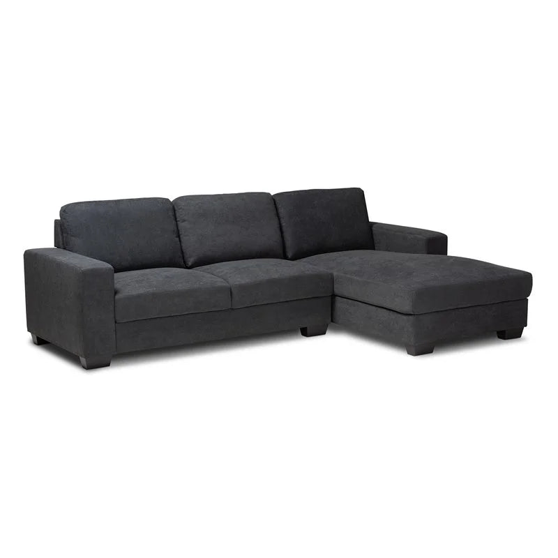 Dark Grey Sectional Sofa with Right Facing Chaise P750