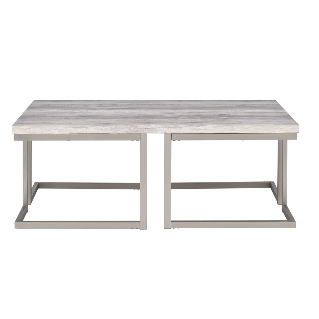 Driftwood Cocktail Table with Metal Base C459642