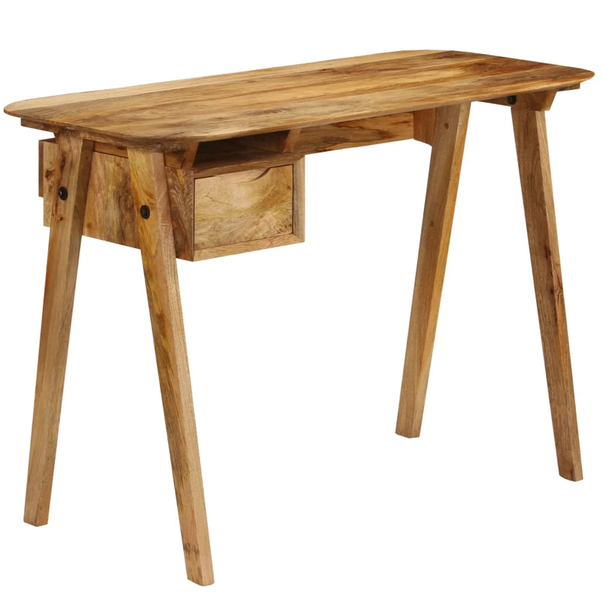 Writing Table with Storage Drawer Mango Wood Computer Desk E3336