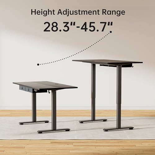 White 63 x 24 Inches Adjustable Height Electric Standing Desk with 2 Drawers L408
