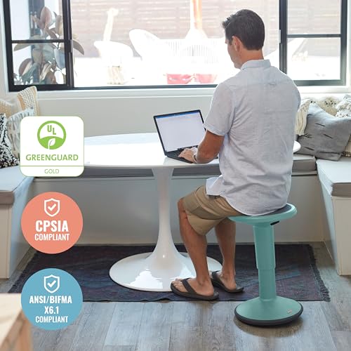 Black Adjustable Height Active Stool P1979