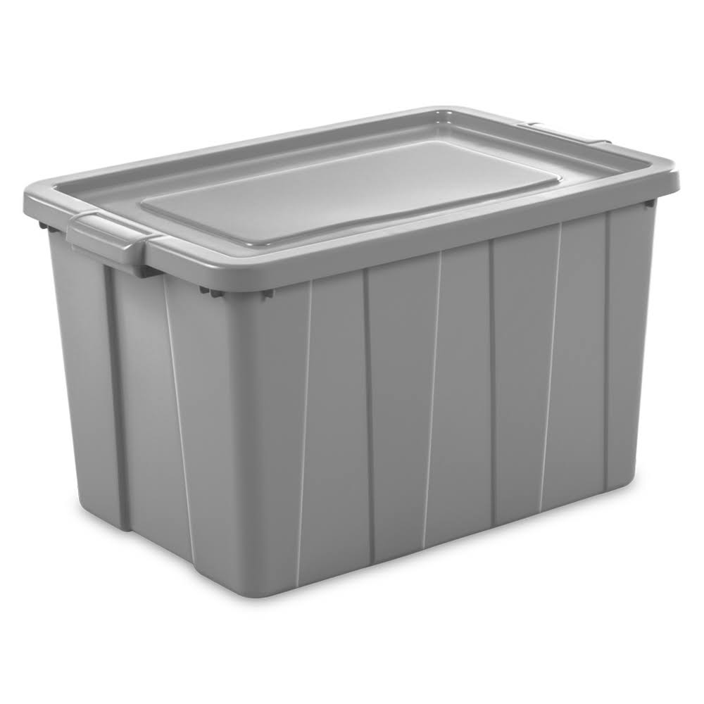 30 Gallon Plastic Storage Tote Bin with Lid 4 Pack L66450
