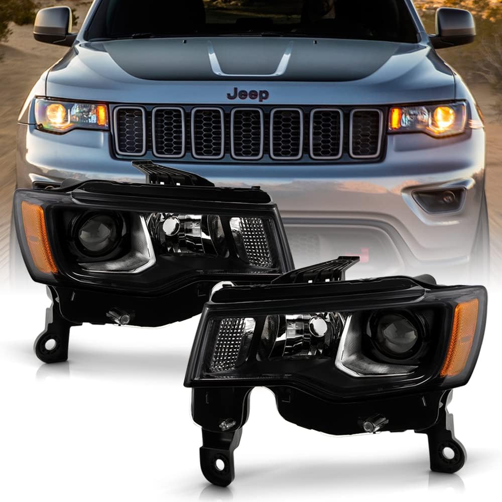 Black Housing Projector Headlights Pair Left+Right Y16816