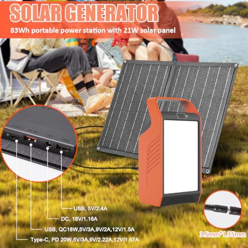 148Wh 300W Peak Portable Power Station with 40W Solar Panel and 110V AC Outlet P82822