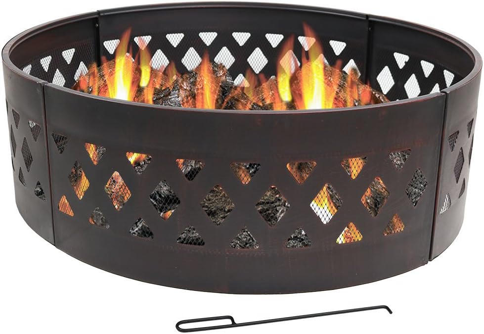 36 Inch Heavy Duty Metal Wood Burning Fire Pit C783866