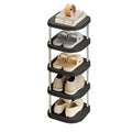 10 Tier Black Tall Narrow Shoe Rack Cabinet U70702
