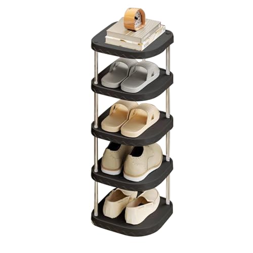10 Tier Black Tall Narrow Shoe Rack Cabinet U70702