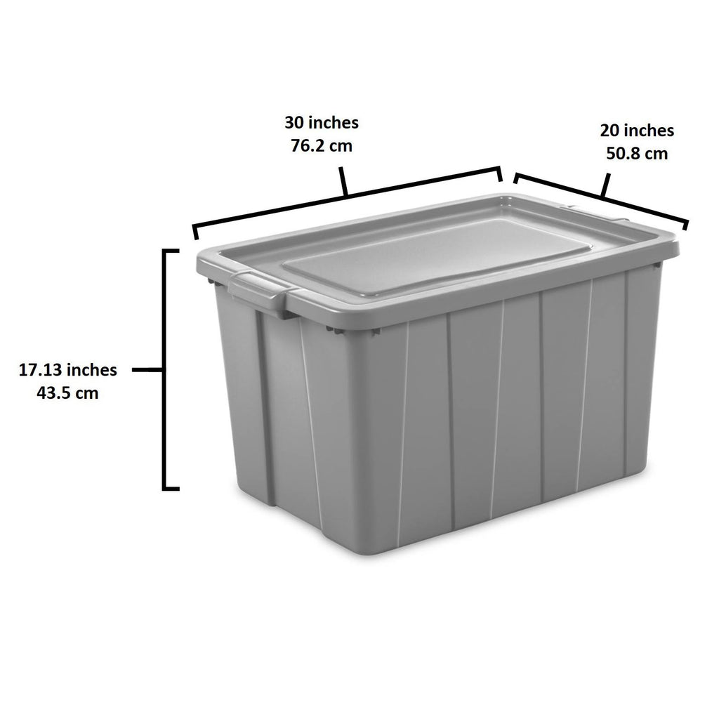 30 Gallon Plastic Storage Tote Bin with Lid 4 Pack L66450