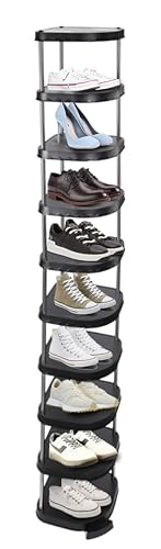 10 Tier Black Tall Narrow Shoe Rack Cabinet U70702