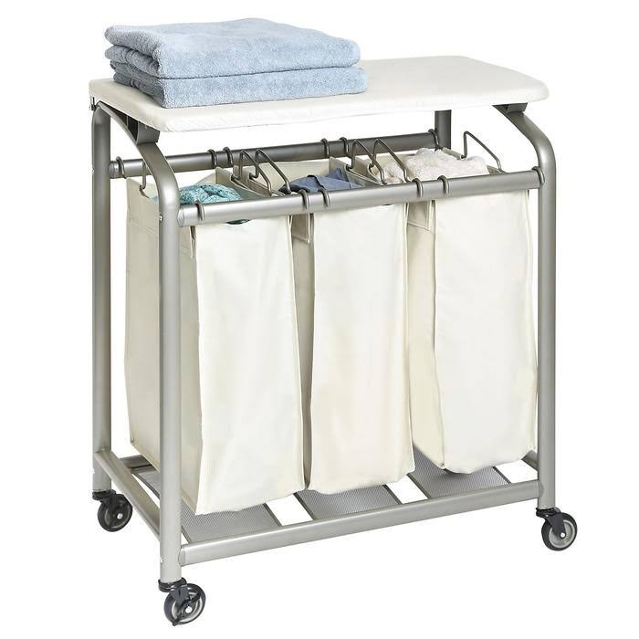 3-Bag Laundry Sorter with Folding Table Y270