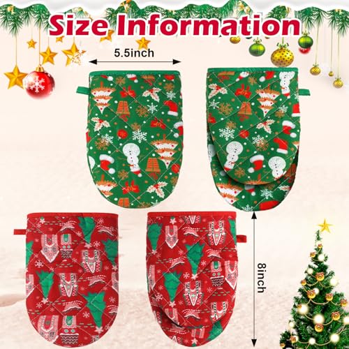 2 Pcs Christmas Mini Oven Mitt Pot Holders Y3979