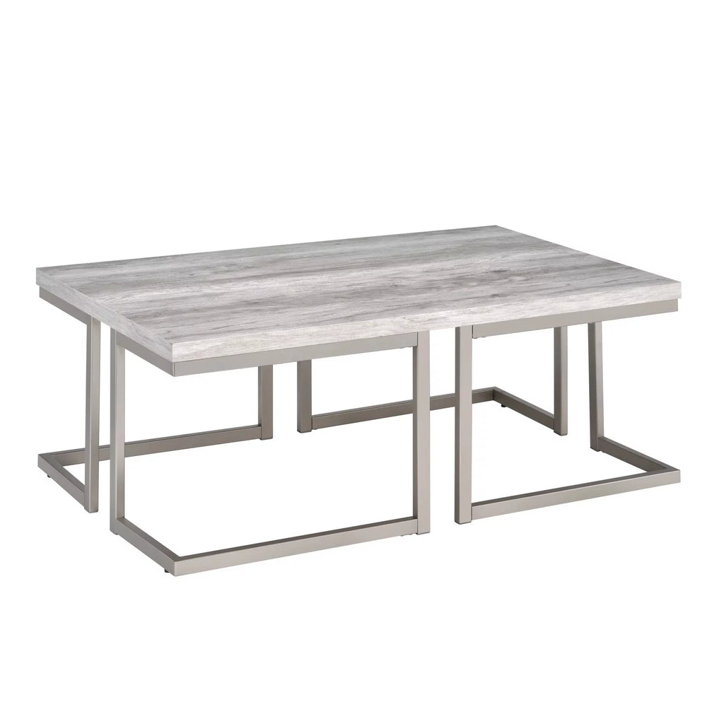 Driftwood Cocktail Table with Metal Base C459642