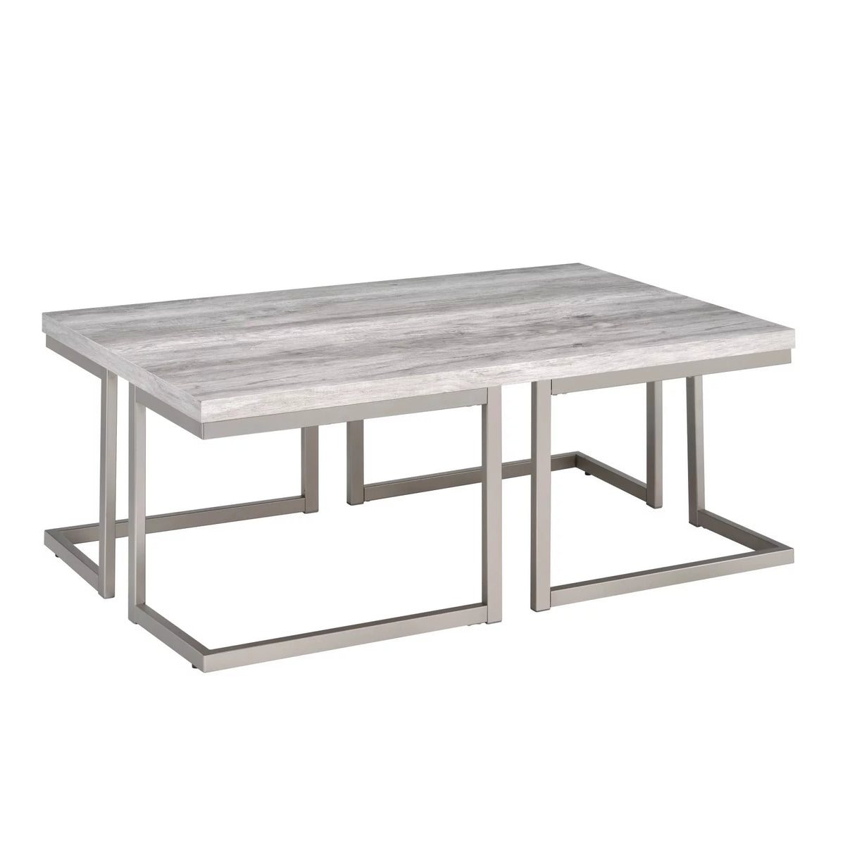 Driftwood Cocktail Table with Metal Base C459642