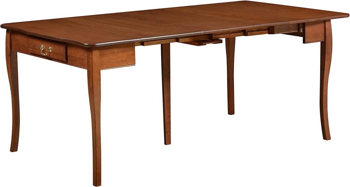 Solid Wood Convertible Console Dining Table with 2 Leaves, Cherry Finish M6760