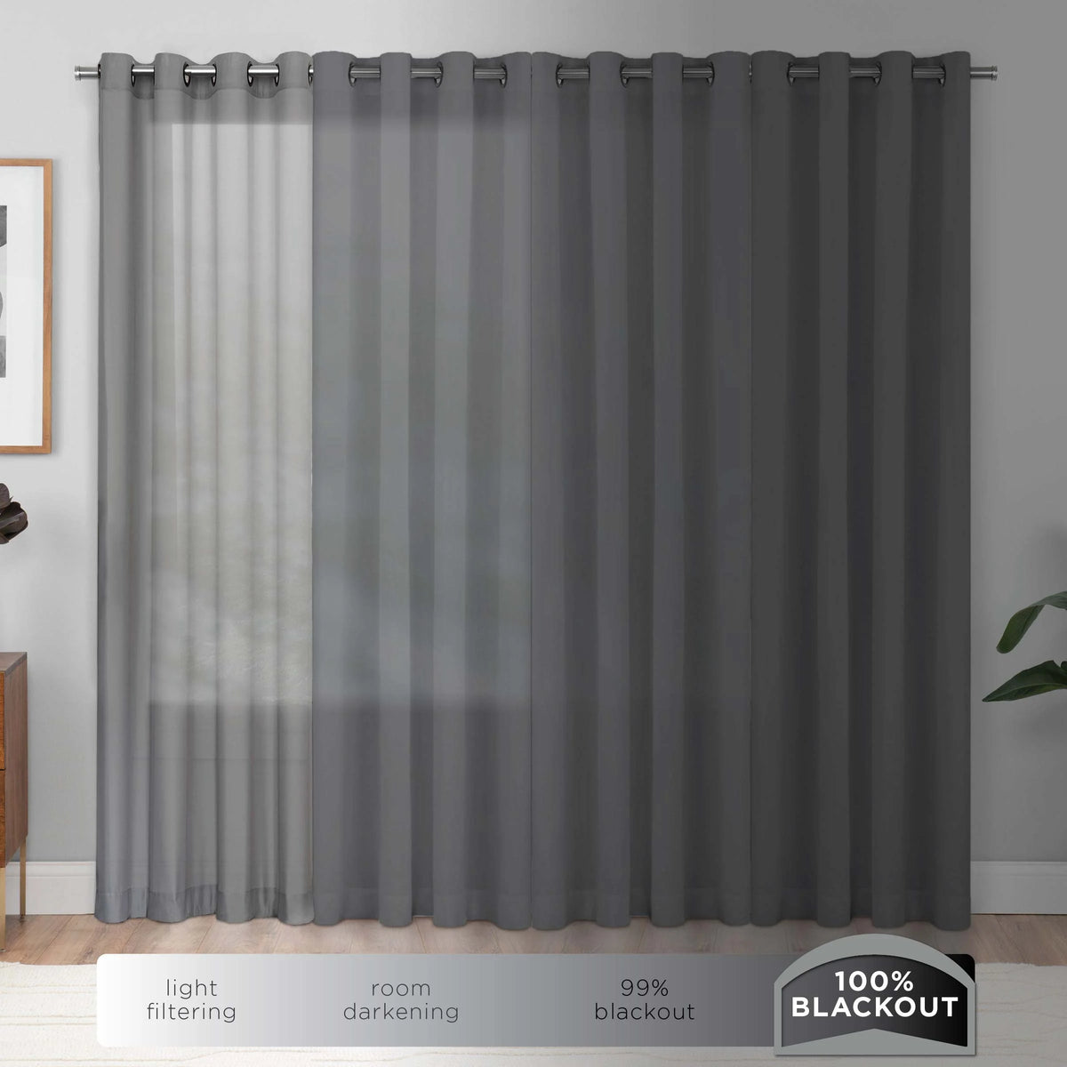 Celadon 50 x 95 Blackout Grommet Top Window Panel F8425
