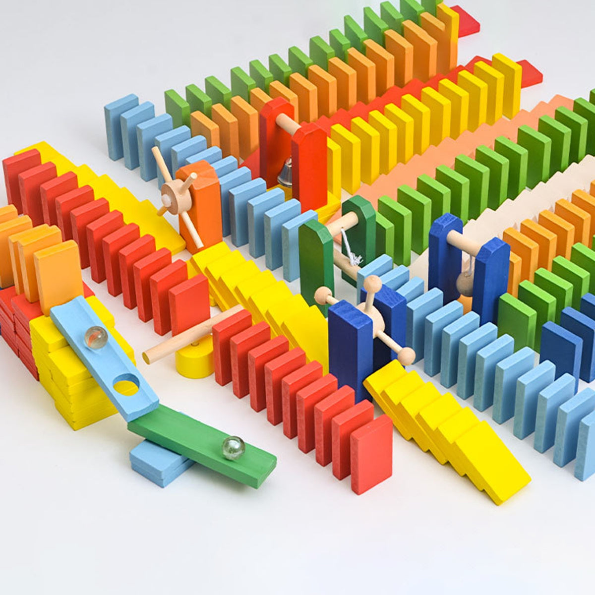 120Pcs Wooden Domino Building Block Kit A620452