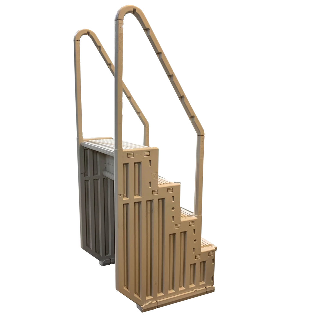 Above Ground Swimming Pool Ladder 4 Stair Step System Warm Gray L723940