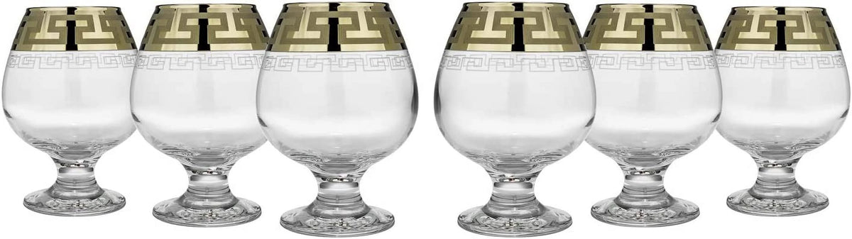 Brandy Glasses With Gold Rim Set Of 6 O564