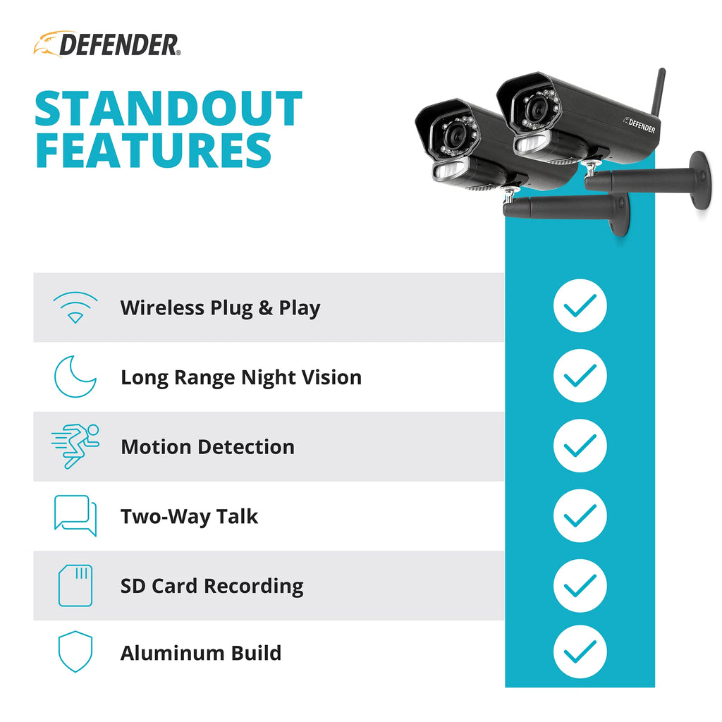 Security Camera System with 7 Display Monitor and 2 Night Vision Cameras L93443