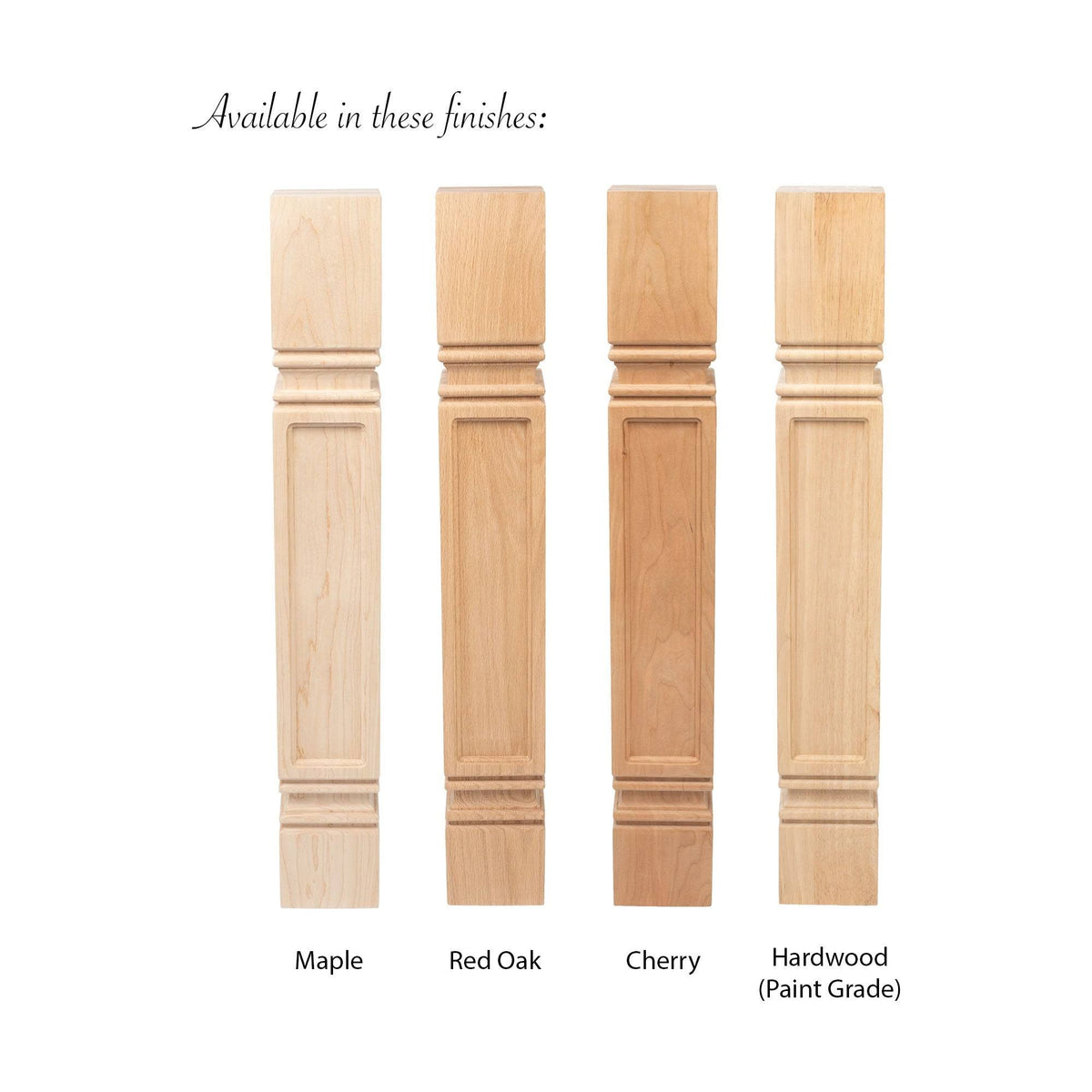 Unfinished Solid Hard Maple Kitchen Island Leg X887