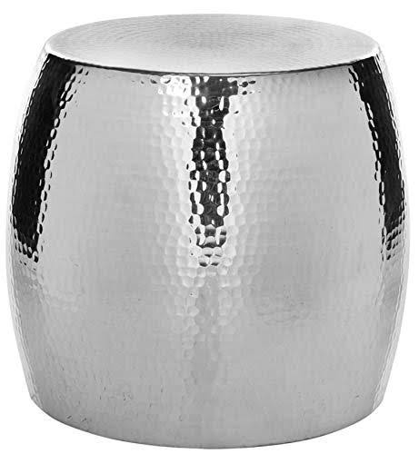 Silver Round Hammered Stool D70595