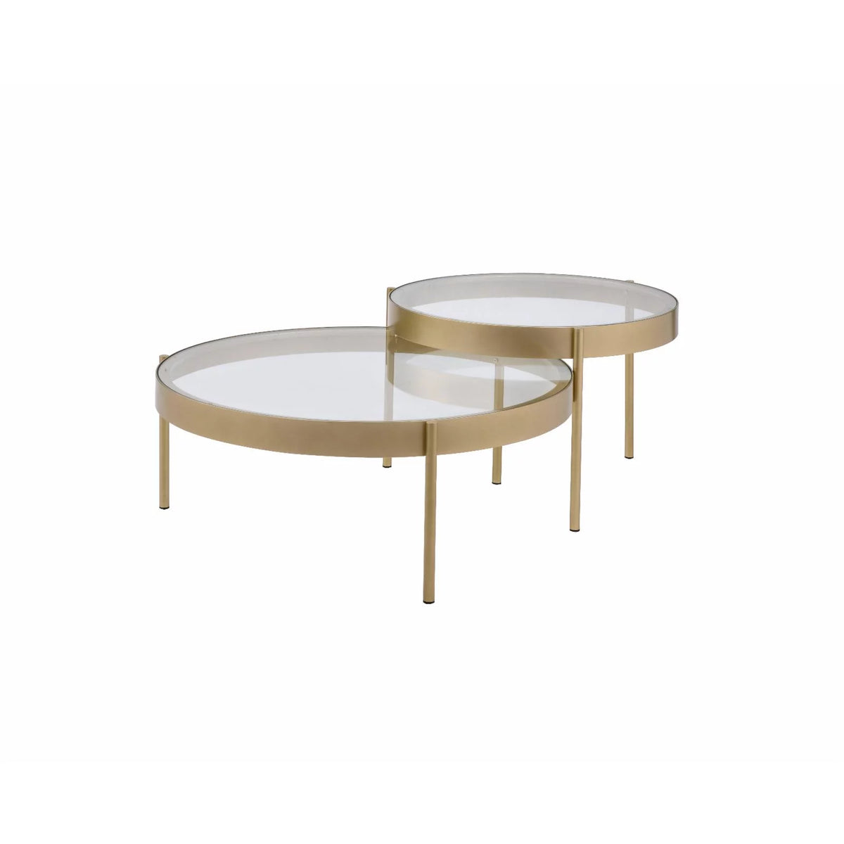 2-Piece Round Glass Top Nesting Tables G627
