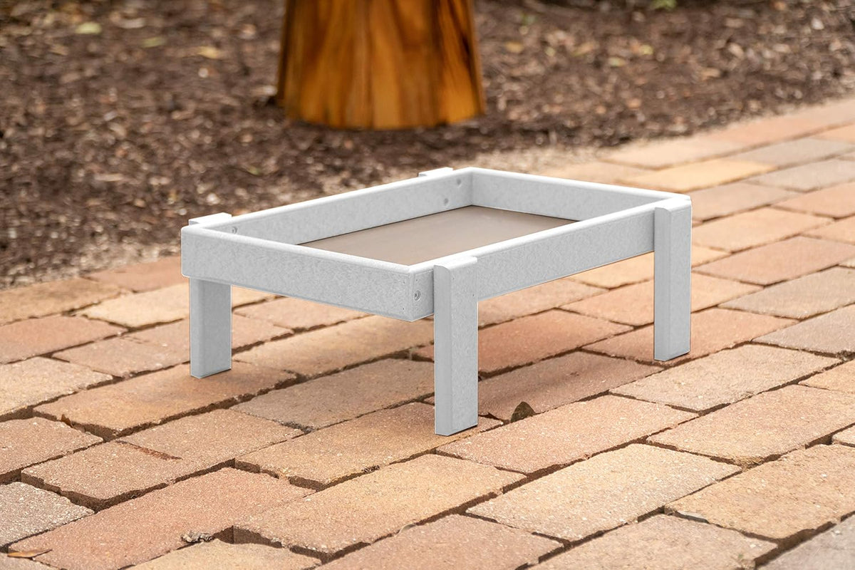 Plastic Platform Ground Bird Feeder Tray (Weathered Wood) W25812
