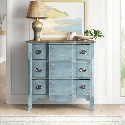 Blue 3 Drawer Accent Chest K7325