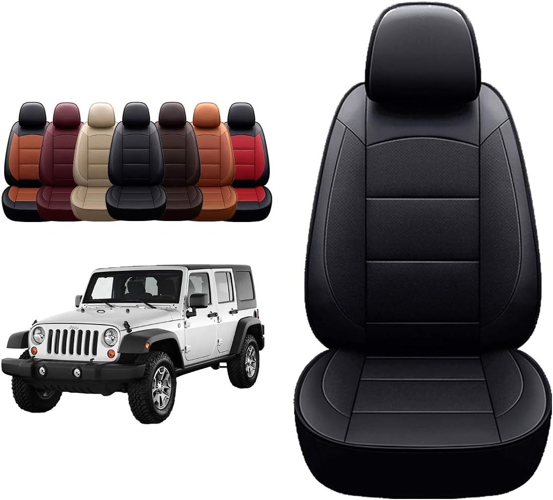 Black Leather Seat Covers for Wrangler JK 4-Door Q9551