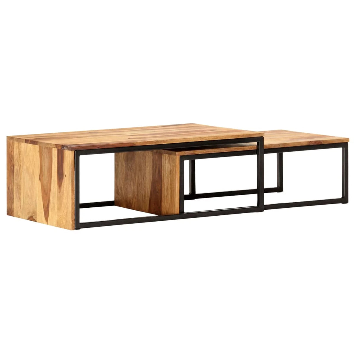 2 pcs Solid Sheesham Wood Nesting Tables G75879