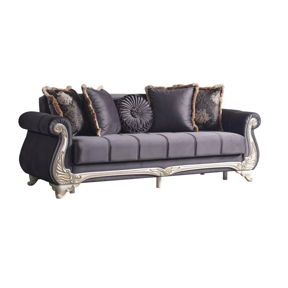 Anthracite Convertible Sleeper Loveseat C4532