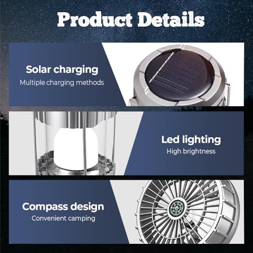 Portable Solar Camping Lantern with Fan Z75975