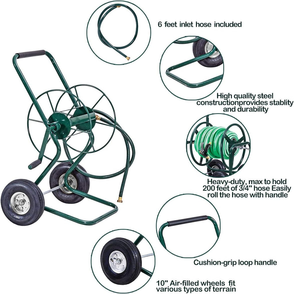 Steel Frame Garden Hose Reel Cart I877591