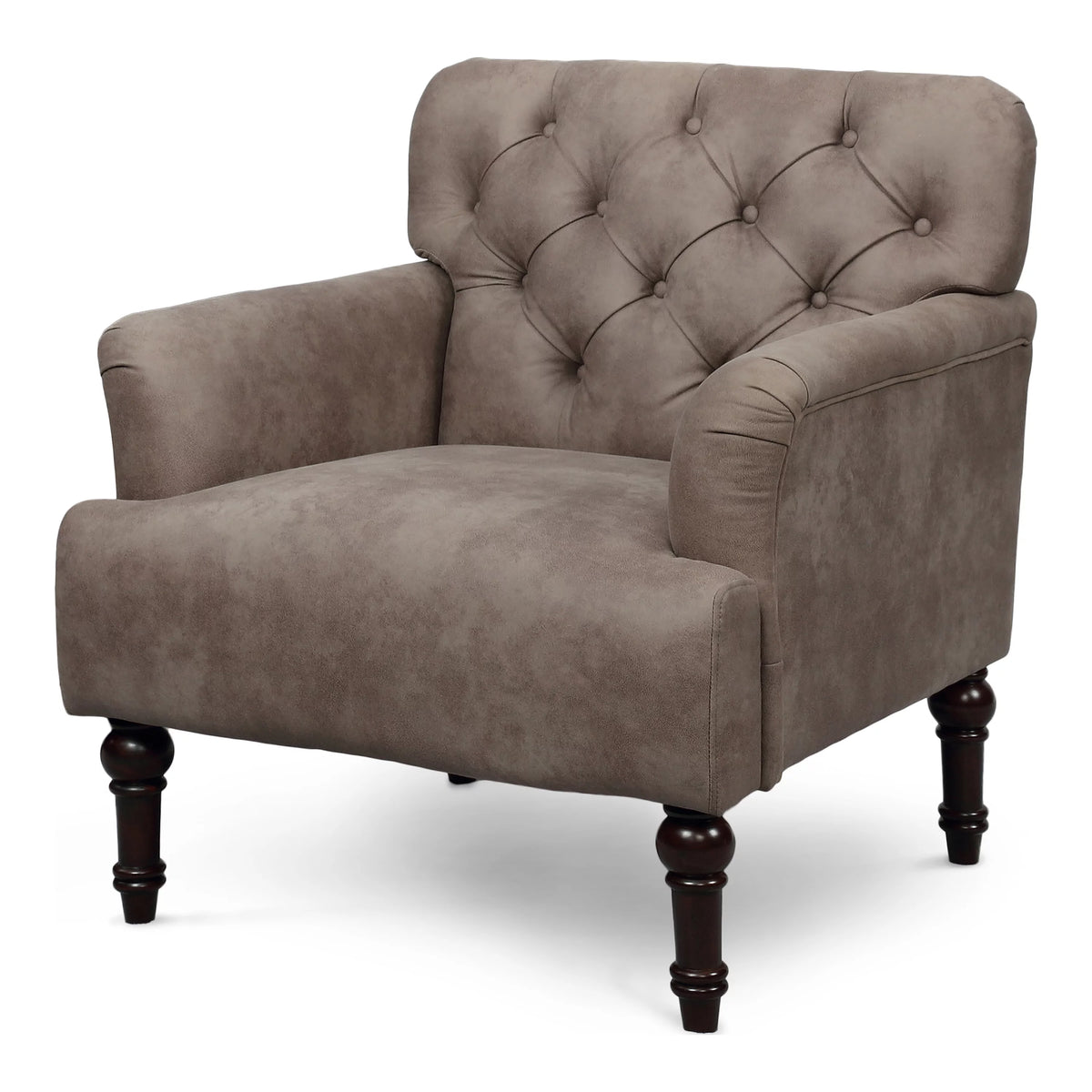 Brown Faux Leather Tufted Accent Chair G5920