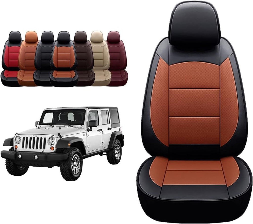 Black Leather Seat Covers for Wrangler JK 4-Door Q9551