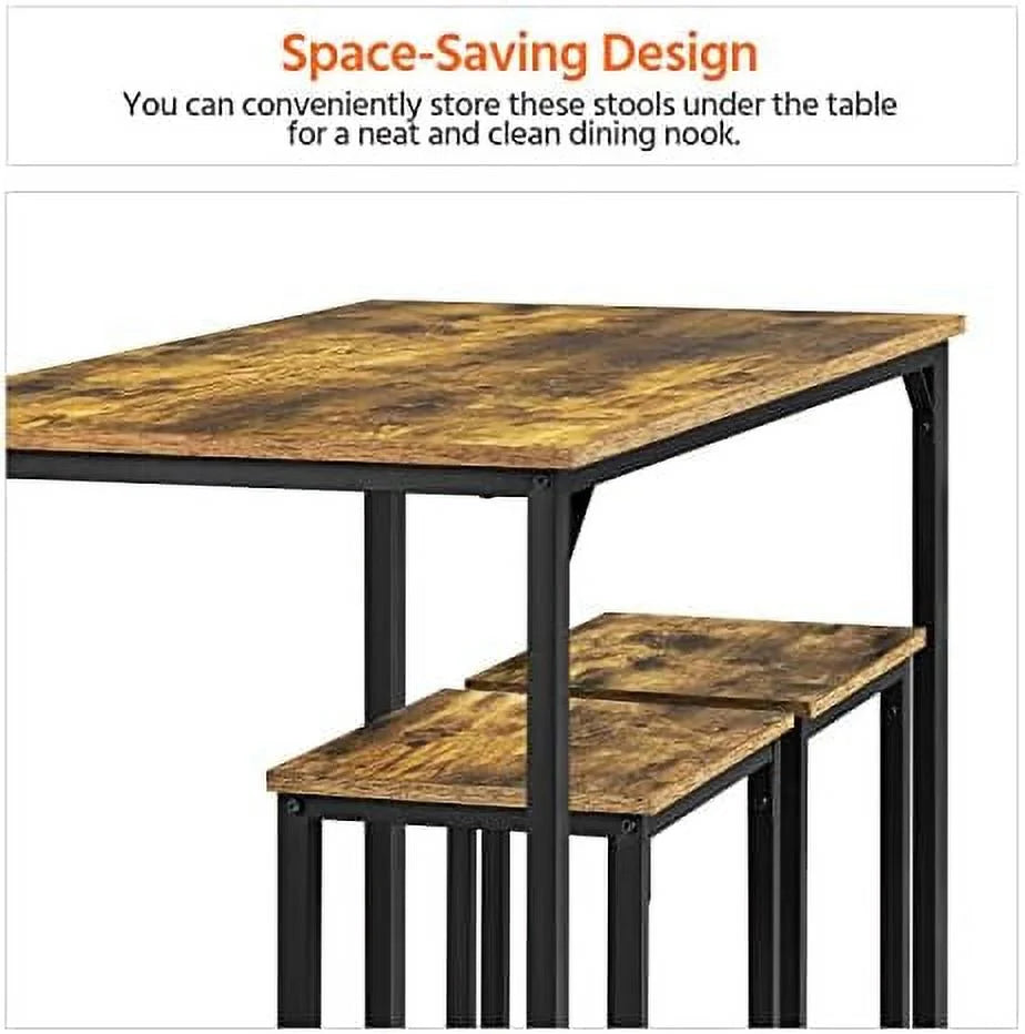 3 Piece Counter Height Dining Table with Stools Set of 2 R8864